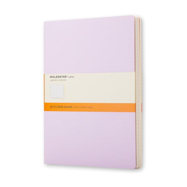 Set 3 notebook, Moleskine Cahier Pastel, XL,  hârtie dictando