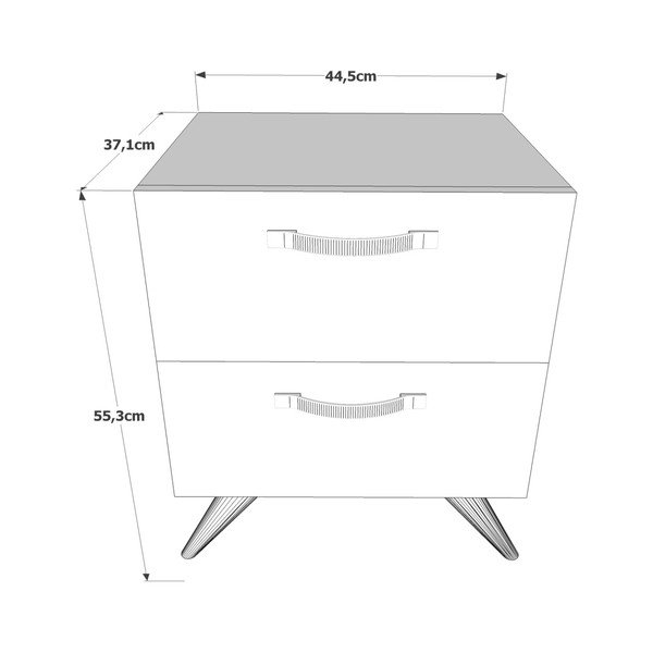 Noptieră cu picioare turcoaz Magenta Home Coulour Series, înălțime 55,3 cm, negru-image-1