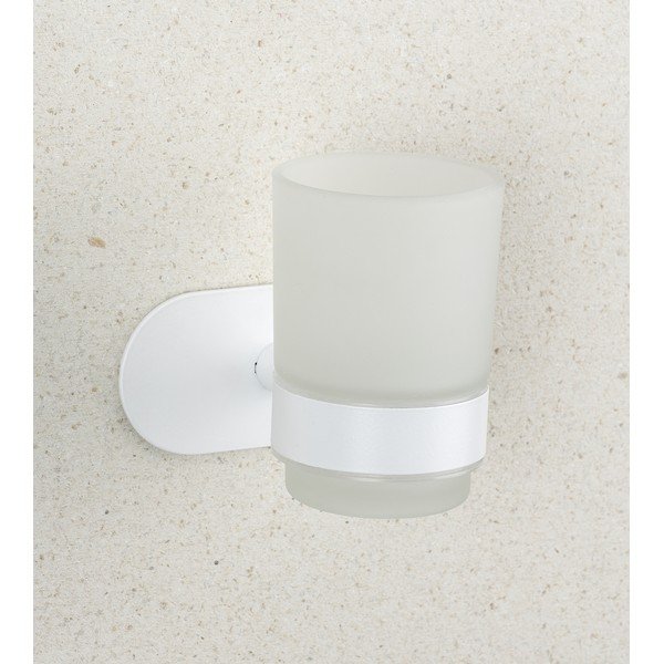 Suport pentru periuța de dinți alb autoadeziv din sticlă Orea – Wenko-image-1