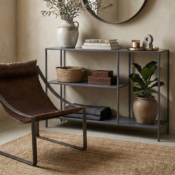 Masă consolă gri din oțel 30x120 cm Acero – Premier Housewares-image-4