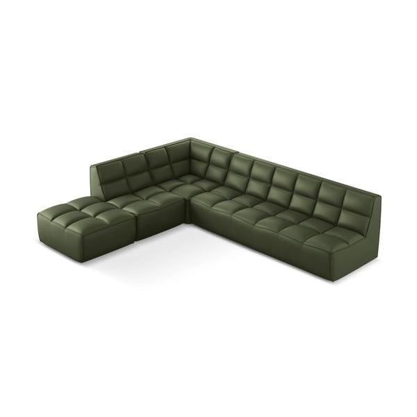 Colțar modular cu tapițerie din imitație de piele Kalai – Makamii-image-2
