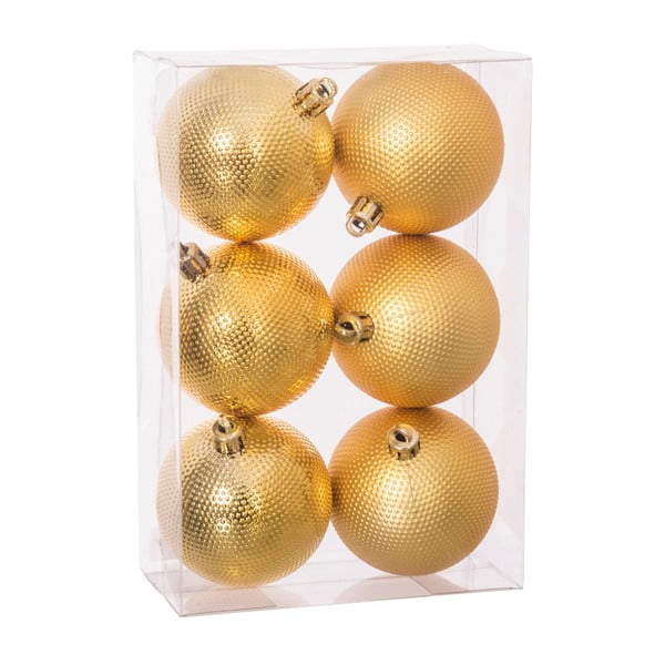 Set 6 decorațiuni de Crăciun Unimasa Dots, auriu