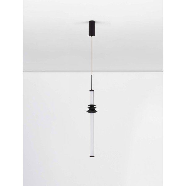 Lustră negru-mat LED cu intensitate reglabilă din ceramică cu abajur din sticlă acrilică ø 8 cm Stalactite – Nova Luce-image-4