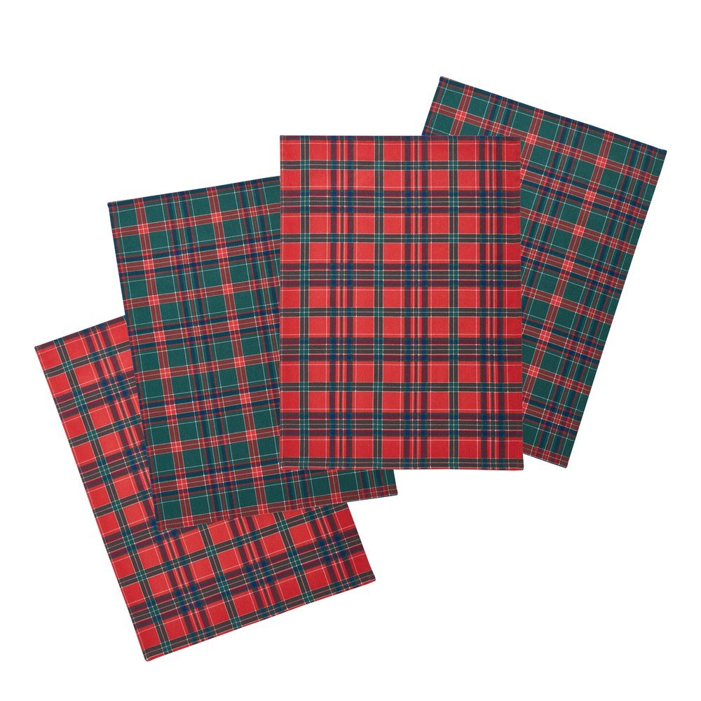 Prosoape de vase 4 buc. din bumbac 70x50 cm cu model de Craciun Christmas Tartan Check – Catherine Lansfield