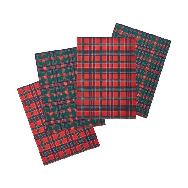 Prosoape de vase 4 buc. din bumbac 70x50 cm  cu model de Crăciun Christmas Tartan Check – Catherine Lansfield