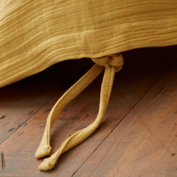 Lenjerie de pat galbenă din muselină pentru pat de o persoană 135x200 cm Afra – Pineapple Elephant-image-3