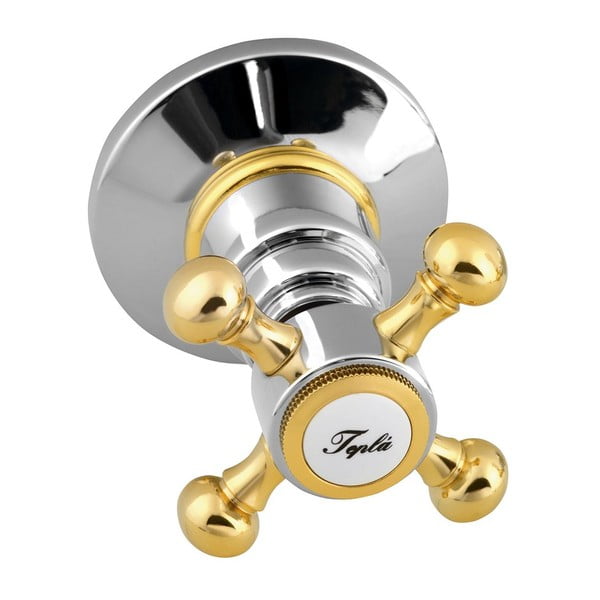 Baterie argintiu-lucioasă/aurie pentru duș încastrată (2 ieșiri) Antea – Sapho-image-2