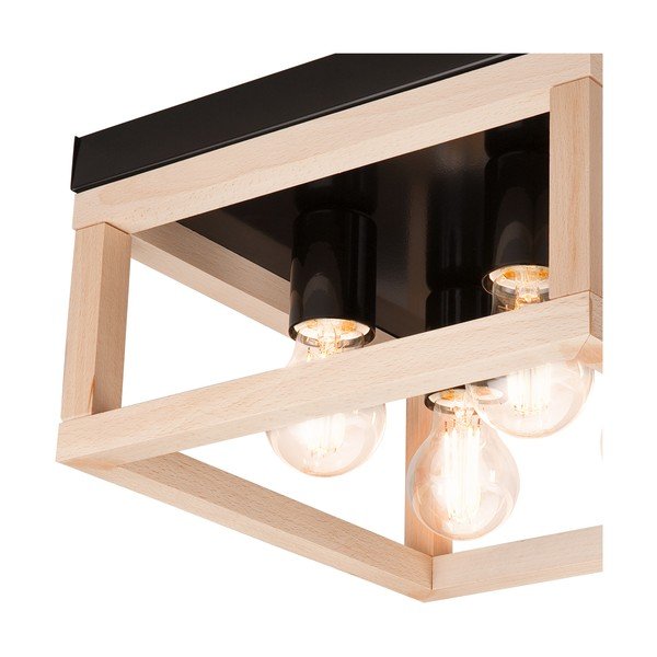 Plafonieră neagră/în culoare naturală 30x30 cm Villy – LAMKUR-image-3