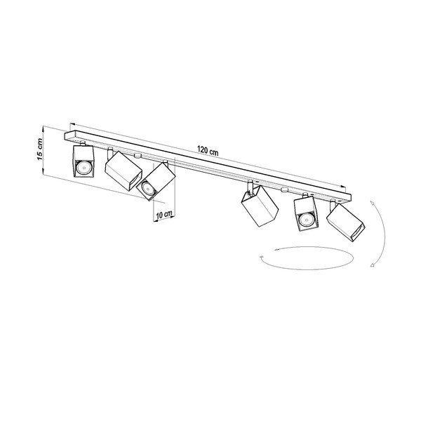 Plafonieră Sollux Toscana 6L, negru-image-3