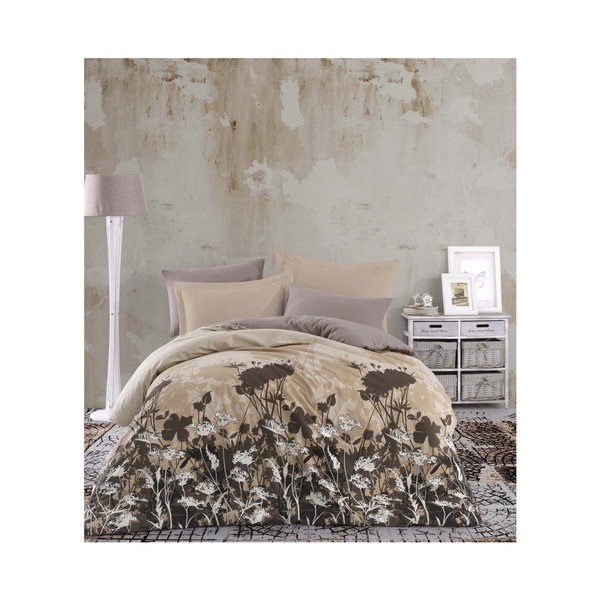 Lenjerie de pat cu cearşaf din bumbac Vera, 200 x 220 cm