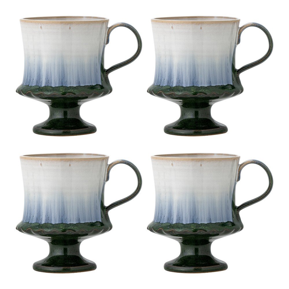 Căni albastre 4 buc. din gresie ceramică 250 ml Odile – Bloomingville