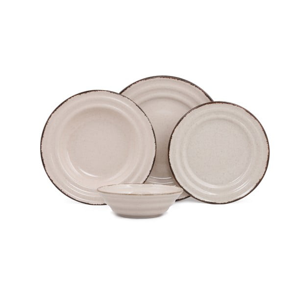 Set veselă 24 piese din porțelan Kütahya Porselen Basis, bej-image-2