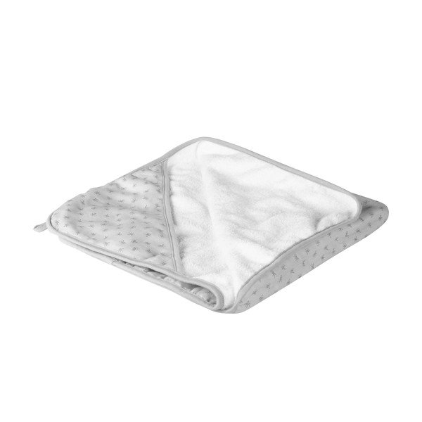 Prosop pentru copii din bumbac gri deschis cu glugă 80x80 cm Lil Planet - Roba-image-3