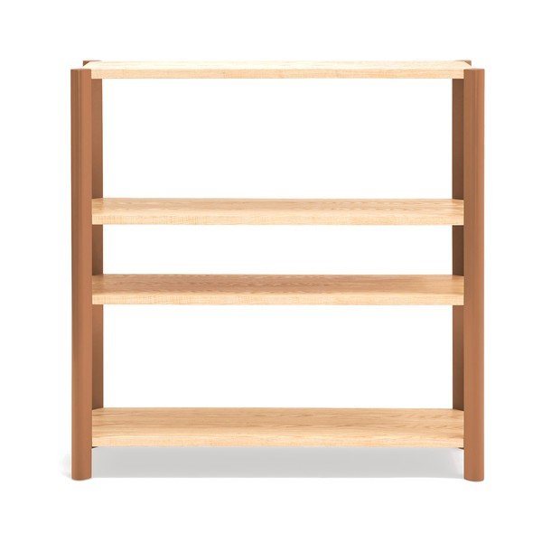 Etajeră cărămizie/în culoare naturală deschisă cu aspect de lemn de stejar 126x128x43 cm Bona – Teulat