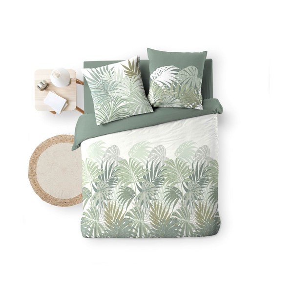 Lenjerie de pat verde din bumbac pentru pat dublu, extinsă 240x220 cm Nymea – douceur d'intérieur-image-4