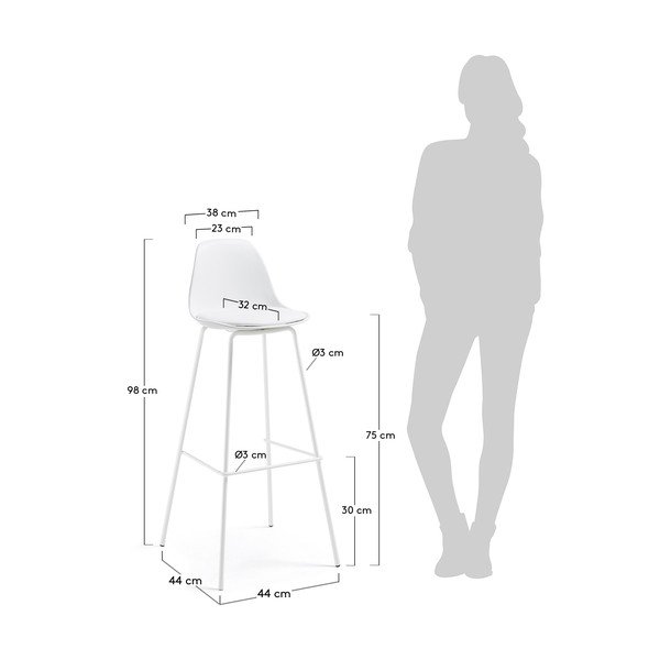 Set 2 scaune bar La Forma Lysna, alb-image-1