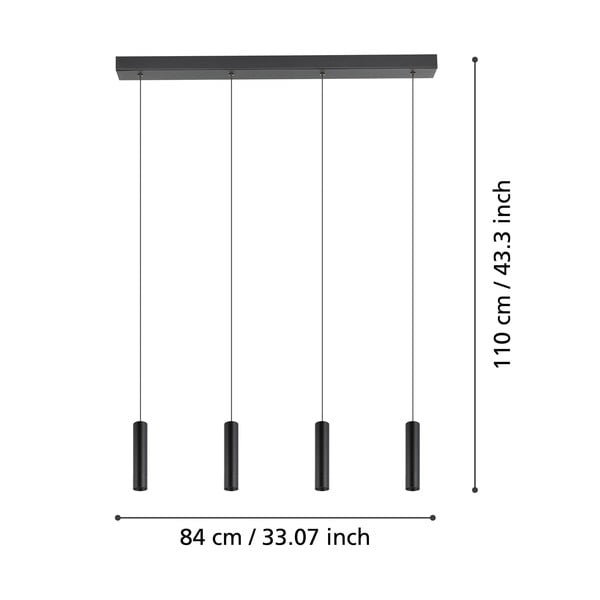 Lustră neagră LED cu abajur din metal ALMUDAINA – EGLO-image-2