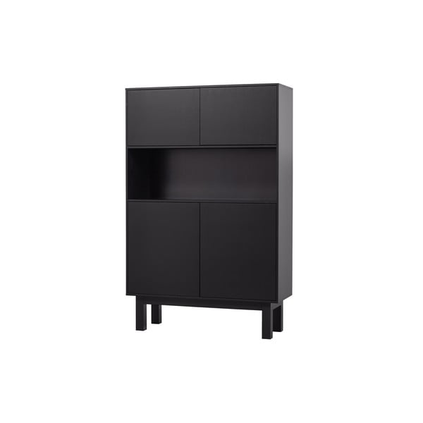 Dulap negru din lemn de pin 110x170 cm Finca – WOOOD-image-2