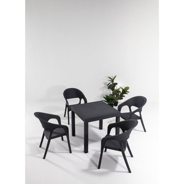 Set de dining pentru grădină gri antracit pentru 4 persoane Garden – Floriane Garden-image-1