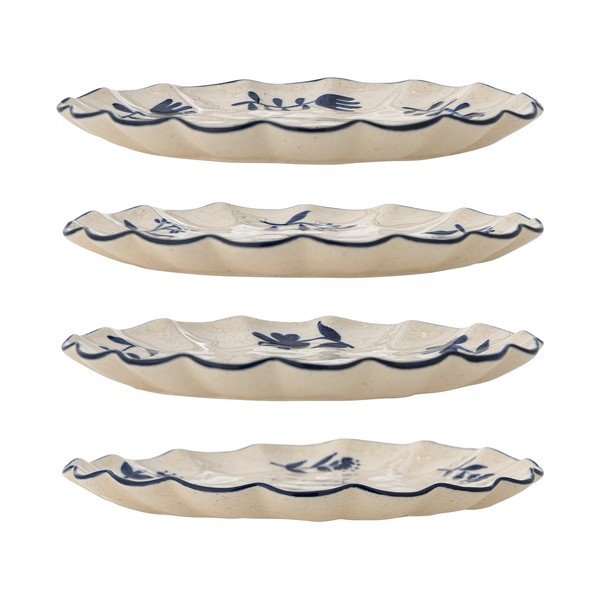 Farfurii albastre/crem 4 buc. pentru desert  din gresie ø 20,5 cm Eimy – Bloomingville-image-3