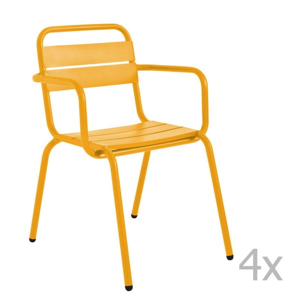 Set 4 scaune de grădină Isimar Barceloneta, galben