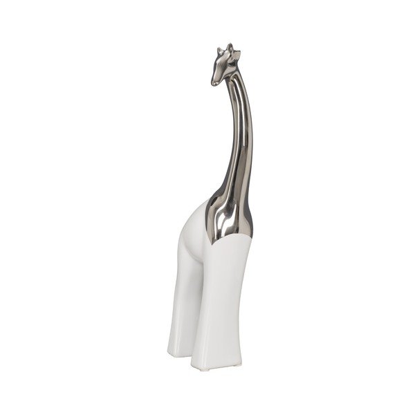Statuetă decorativă din ceramică Mauro Ferretti Elefante Giraffa, înălțime 35 cm, alb-image-2
