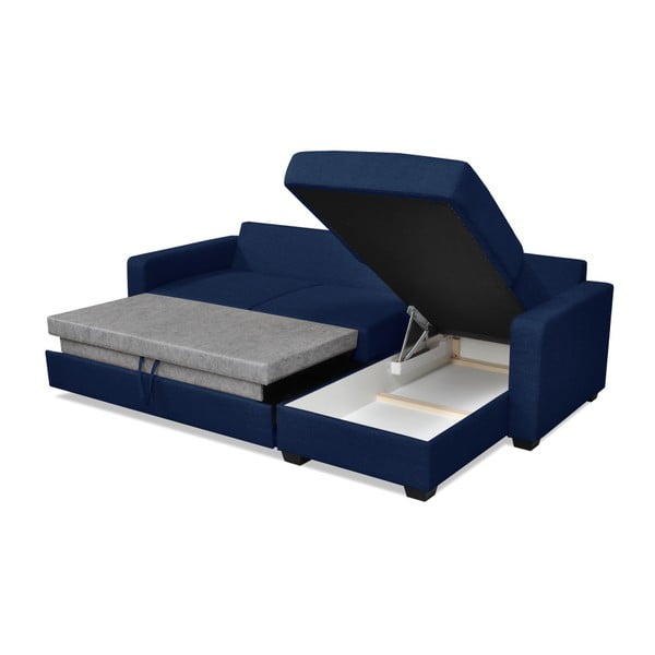 Canapea extensibilă cu șezlong pe partea dreaptă Cosmopolitan design Milano, albastru închis-image-3