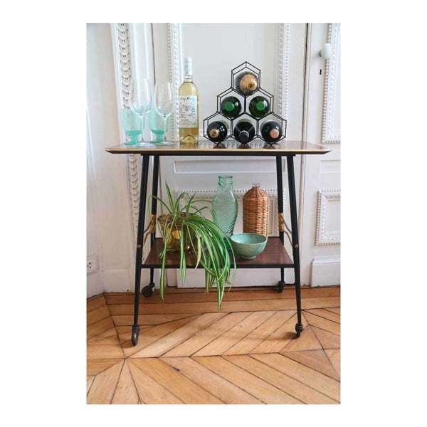 Suport metalic pentru sticle de vin Compactor, negru-image-2