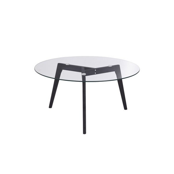 Măsuță de cafea neagră rotundă din lemn de stejar ø 90 cm Malevik – Jotex