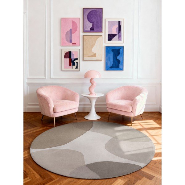 Covor bej țesut manual rotund din lână ø 160 cm Hackney Clarissa – Ted Baker-image-1