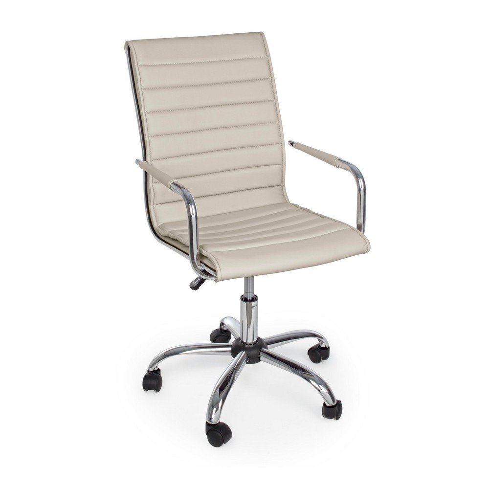 Scaun de birou taupe din imitație de piele Perth – Yes Everyday