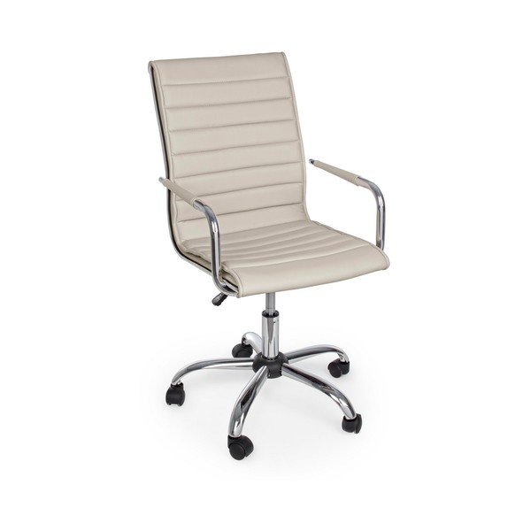 Scaun de birou taupe din imitație de piele Perth – Yes Everyday