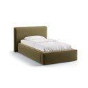 Pat verde tapițat cu spațiu de depozitare cu somieră 90x200 cm Jodie – Micadoni 