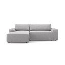 Colțar gri deschis extensibil cu tapițerie din țesătură bouclé (cu colț pe partea stângă ) Jodie – Micadoni Home