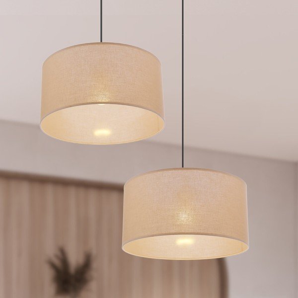 Lustră bej cu abajur textil ø 40 cm Shanti – Candellux Lighting-image-2