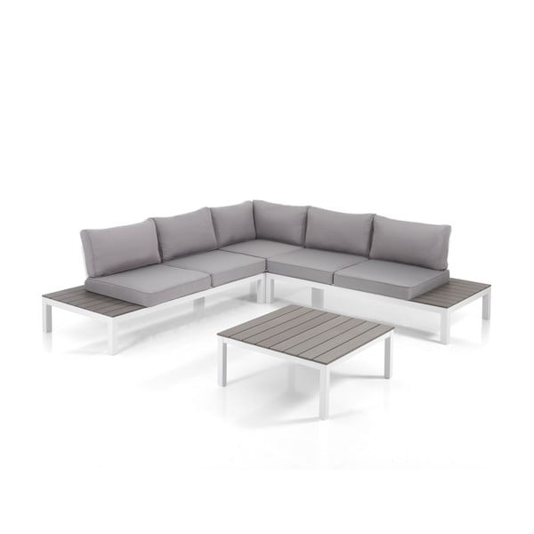 Set mobilier de grădină gri deschis din aluminiu pentru patru persoane Nydri – Tomasucci