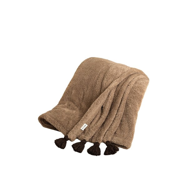 Cuvertură maro din micropluș, cocolino 160x200 cm Puffy – Mijolnir