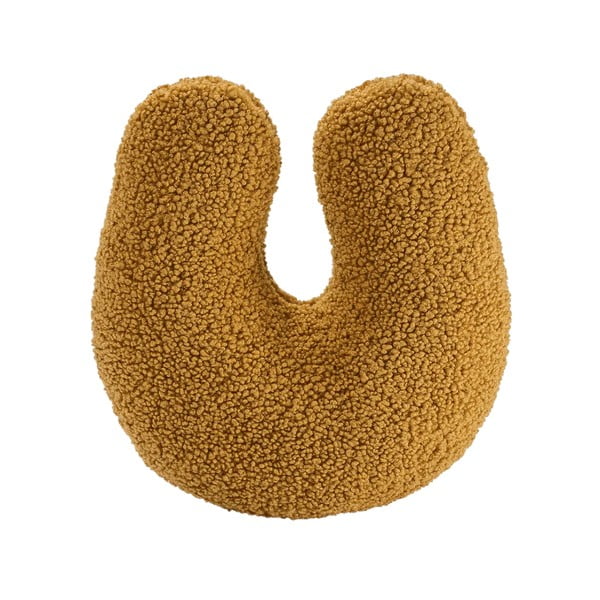 Pernă decorativă pentru copii maro cu tapițerie din țesătură bouclé U – Wigiwama
