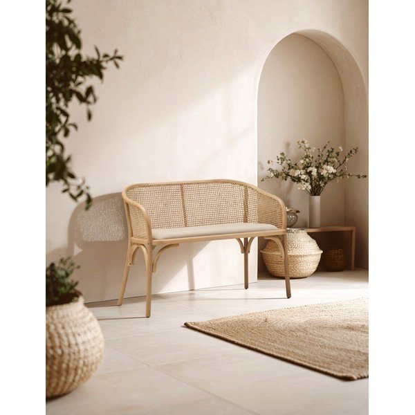 Bancă în culoare naturală capitonată Cebu – Premier Housewares-image-3
