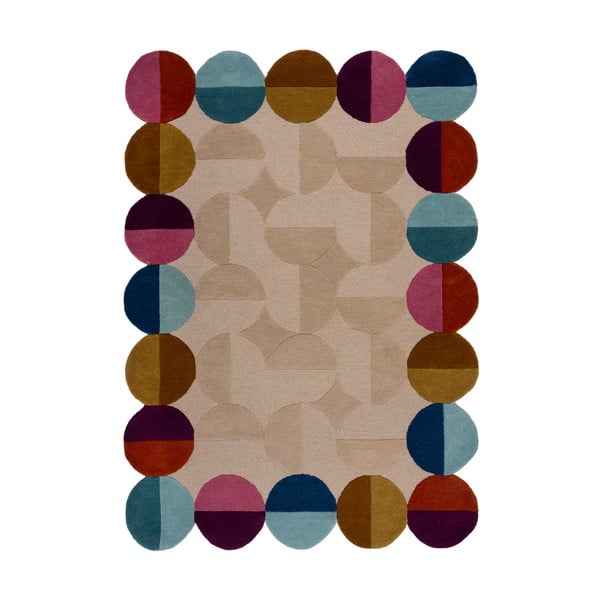 Covor bej țesut manual din lână 200x290 cm Mia Textured Scallop – Flair Rugs