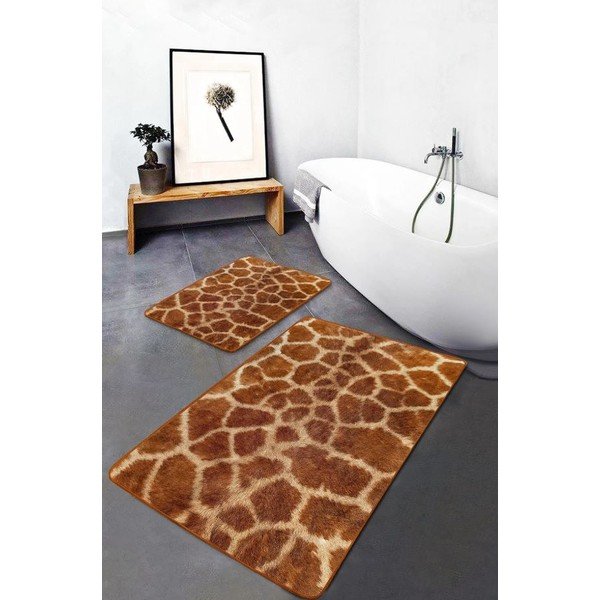 Covorașe de baie maro 2 buc. din catifea 60x100 cm – Mila Home-image-3