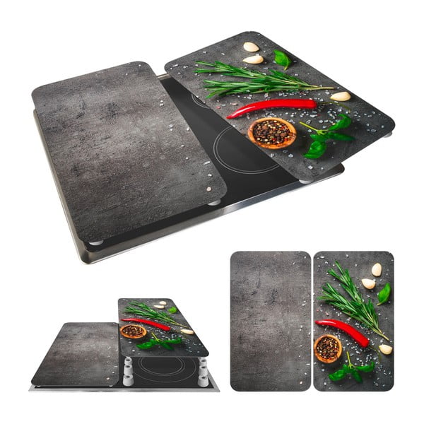 Protecții de aragaz 2 buc. din sticlă temperată 52x30 cm Rosemary - Maximex-image-3