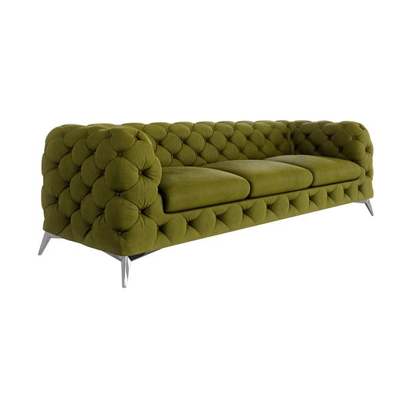 Canapea verde cu tapițerie din catifea 243 cm Chelsea – Ropez-image-1
