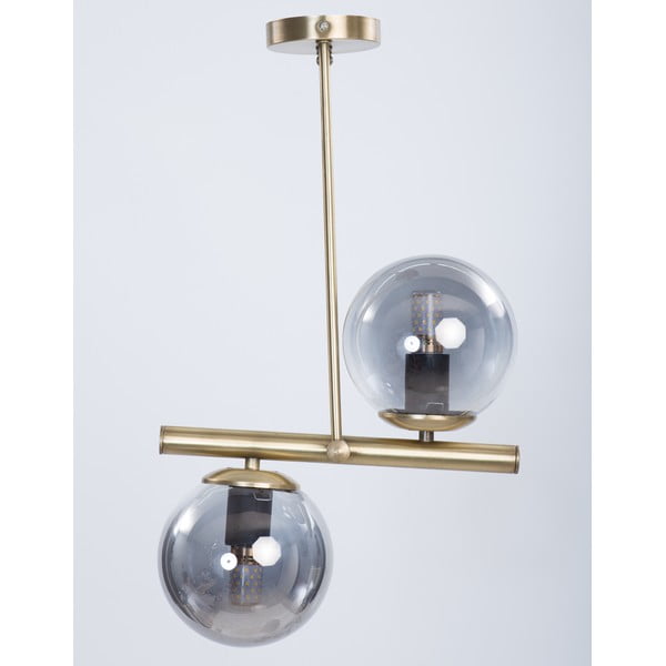 Plafonieră gri/aurie cu abajur din sticlă ø 15 cm Libra – Squid Lighting