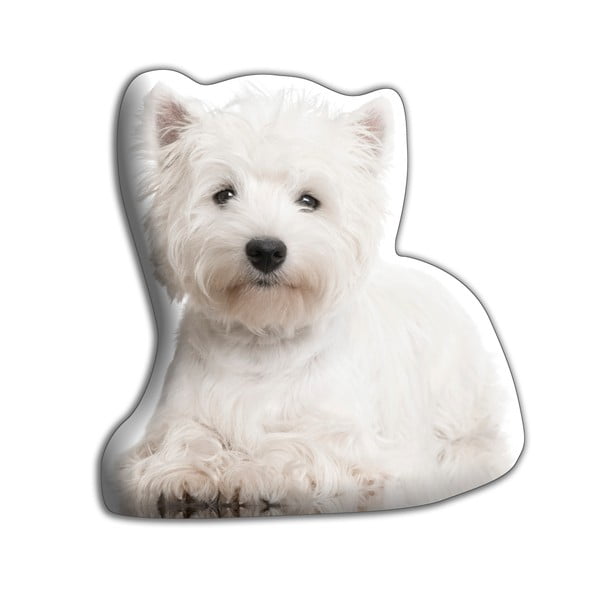 Pernuță cu imprimeu Adorable Cushions Terrier alb