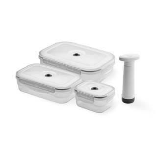 Set 3 recipiente pentru stocare alimente și pompă cu vacuum Compactor Food Saver