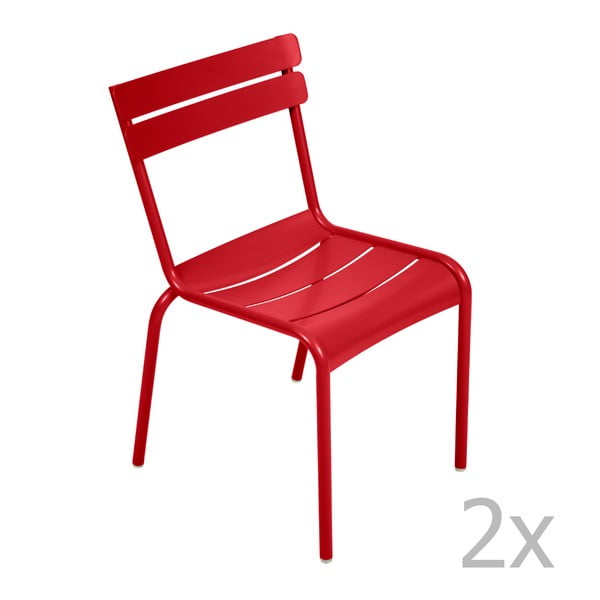 Set 2 scaune Fermob Luxembourg, roșu