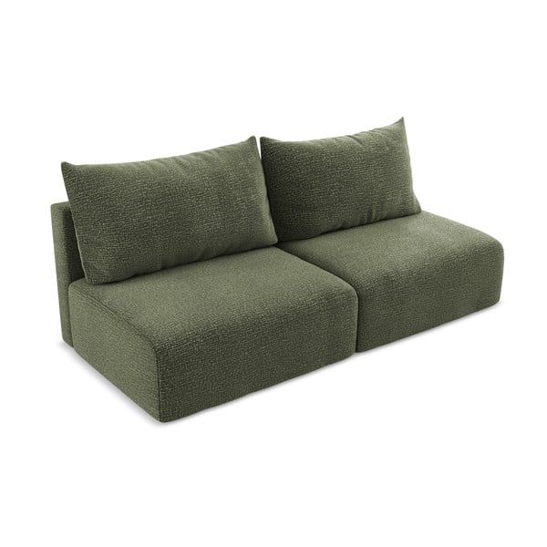 Canapea verde extensibilă/cu spațiu de depozitare 216 cm Kalena – Makamii-image-2