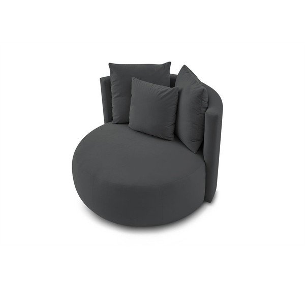 Fotoliu gri închis cu tapițerie din catifea Cesar – Bobochic Paris-image-4