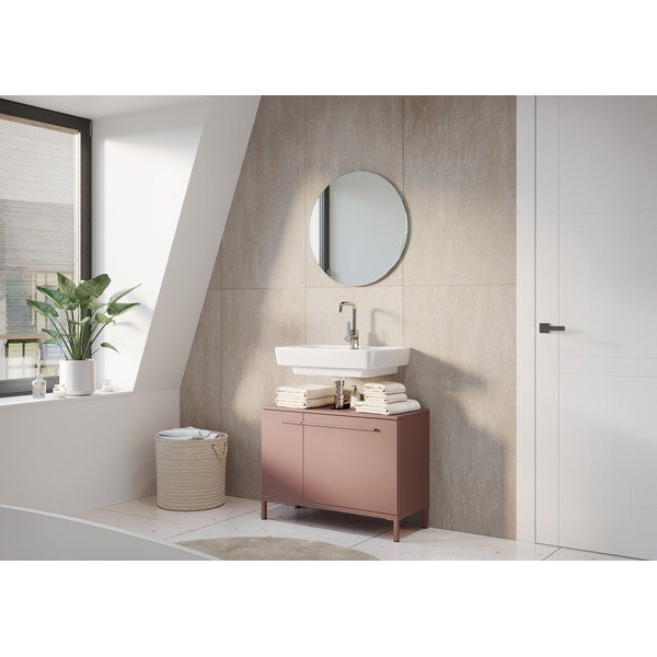 Dulap sub chiuvetă maro cu aspect mat 80x59 cm Laurino – Germania-image-1